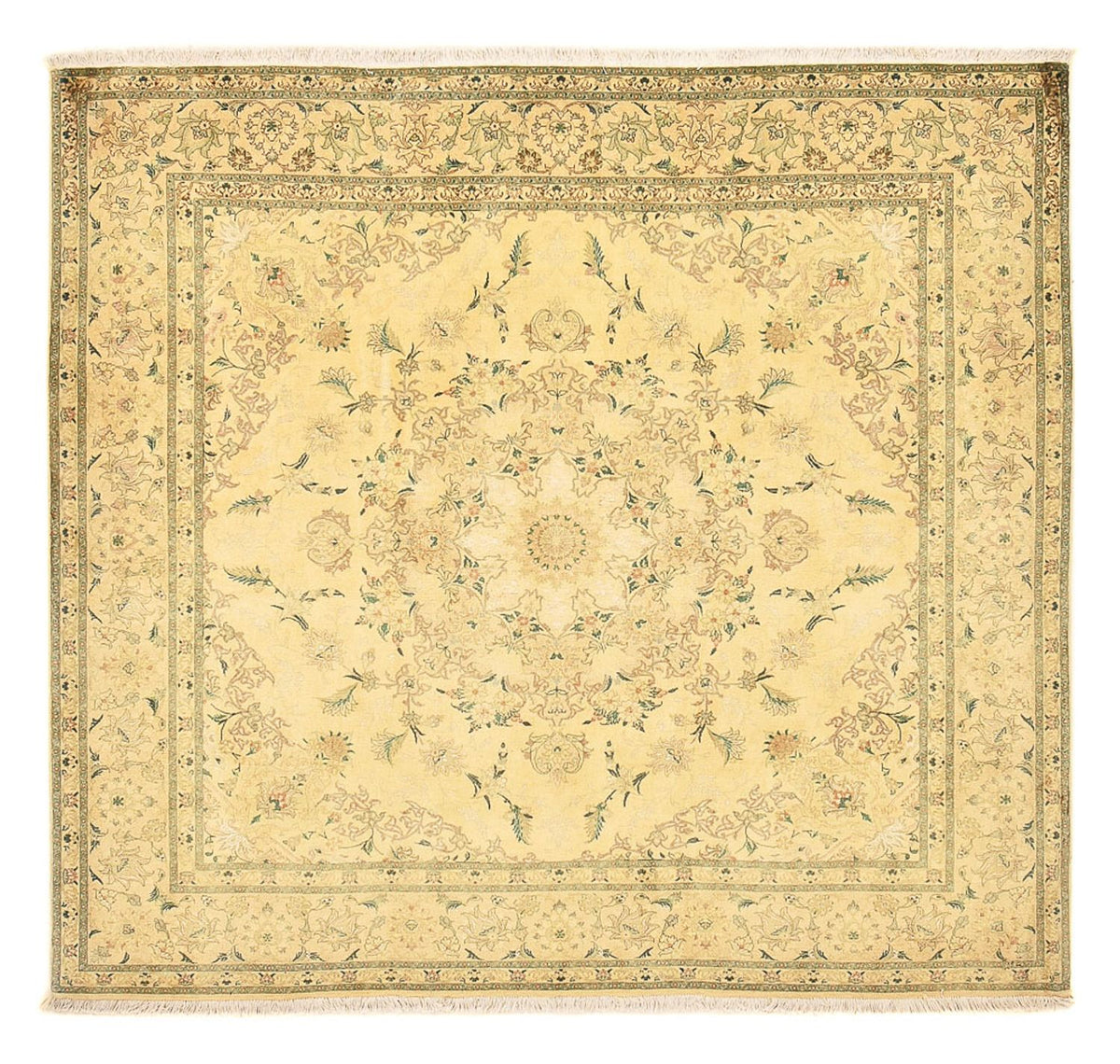 Perzisch tapijt - Tabriz - Royal vierkant  - 200 x 190 cm - geel