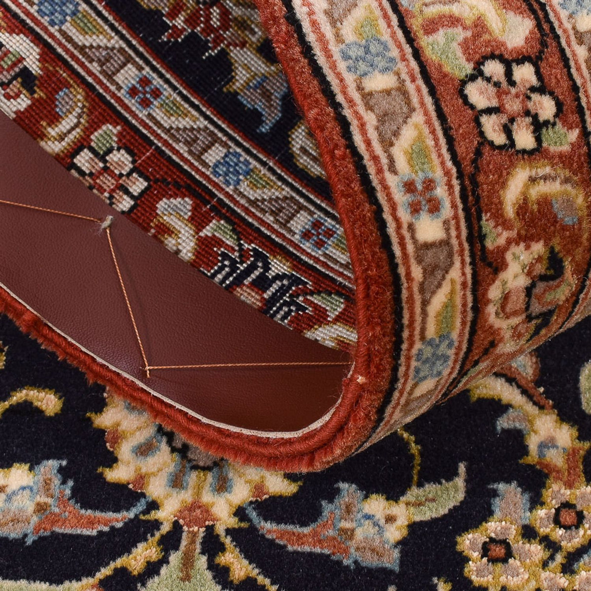 Loper Perzisch tapijt - Ghom - Koninklijk - 205 x 52 cm - donker beige