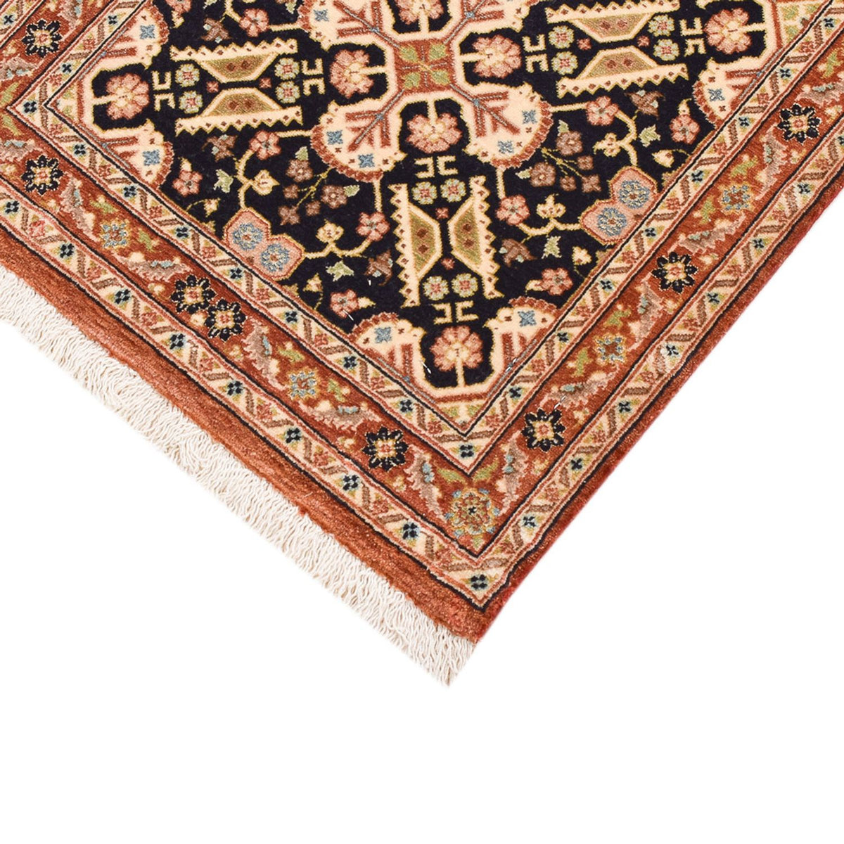 Loper Perzisch tapijt - Ghom - Koninklijk - 209 x 50 cm - donker beige