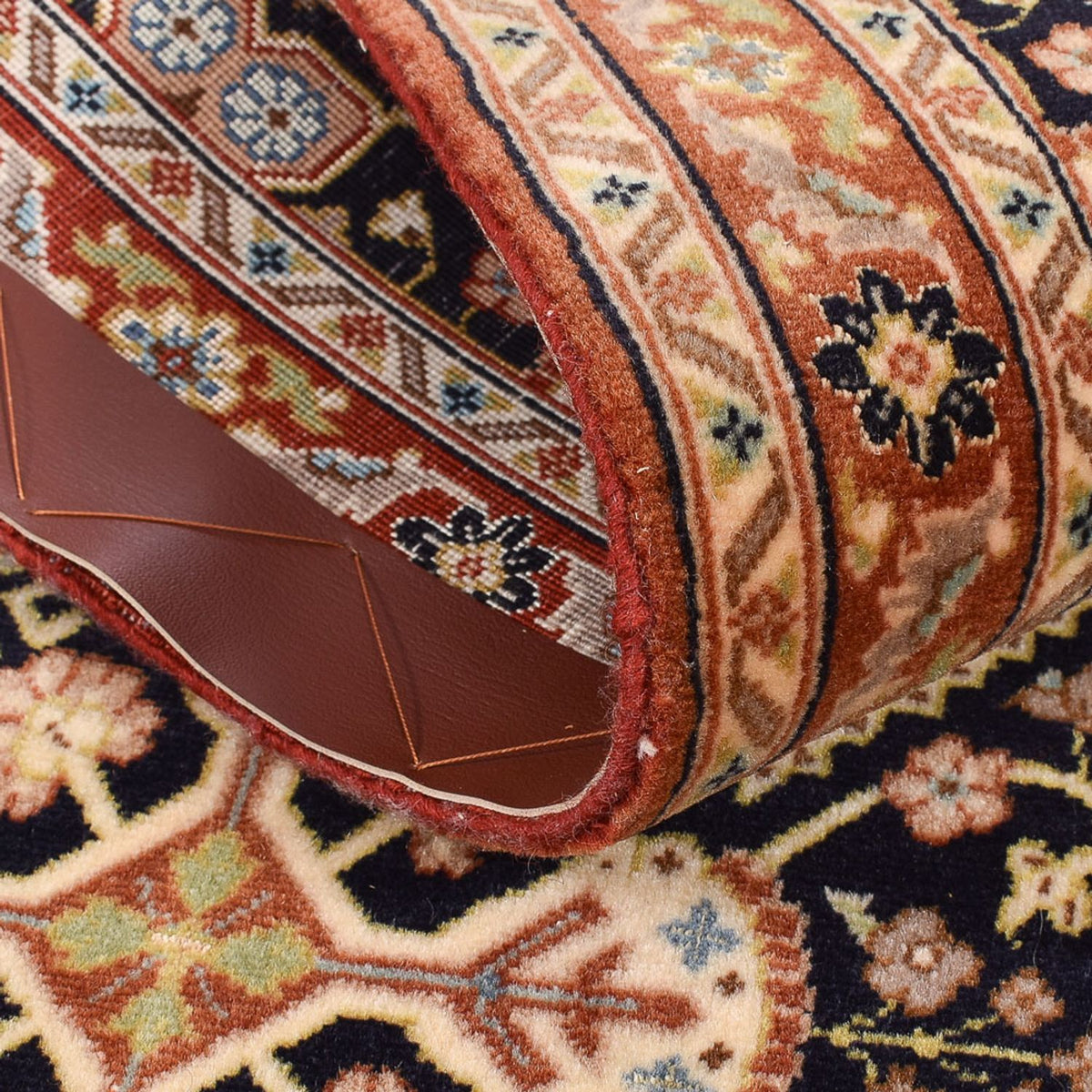 Loper Perzisch tapijt - Ghom - Koninklijk - 209 x 50 cm - donker beige