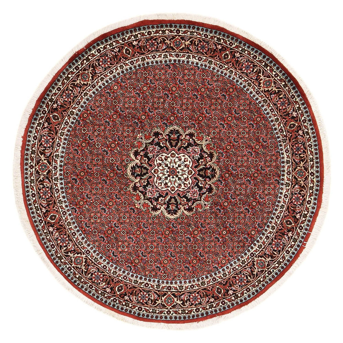 Perzisch tapijt - Bijar rond  - 150 x 150 cm - donkerrood