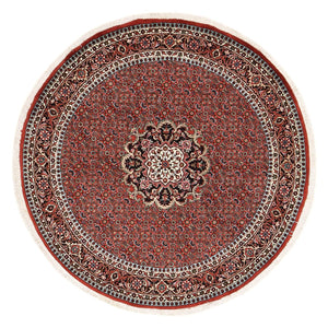 Perzisch tapijt - Bijar rond  - 150 x 150 cm - donkerrood