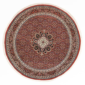 Perzisch tapijt - Bijar rond  - 150 x 150 cm - donkerrood