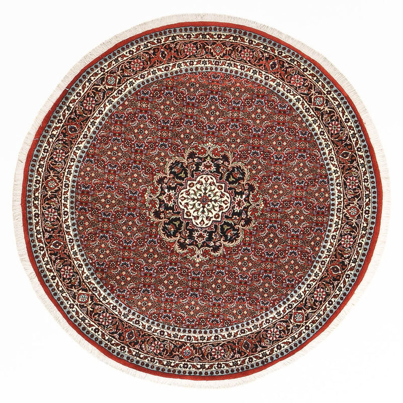 Perzisch tapijt - Bijar rond  - 150 x 150 cm - donkerrood