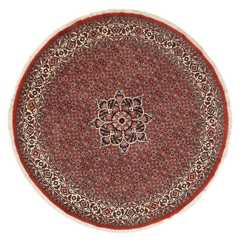 Perzisch tapijt - Bijar rond  - 170 x 170 cm - donkerrood
