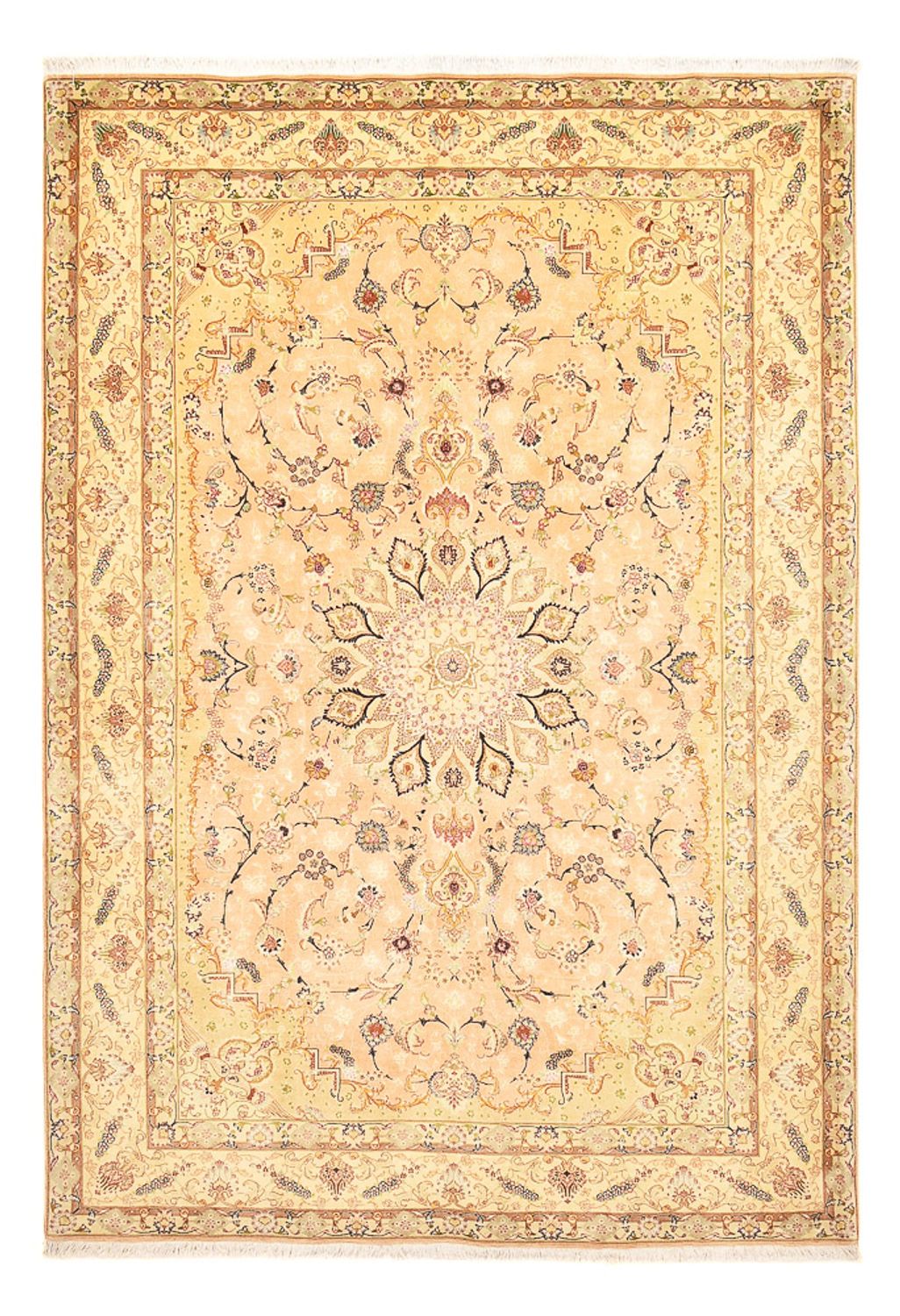 Perzisch tapijt - Tabriz - Royal - 294 x 203 cm - geel
