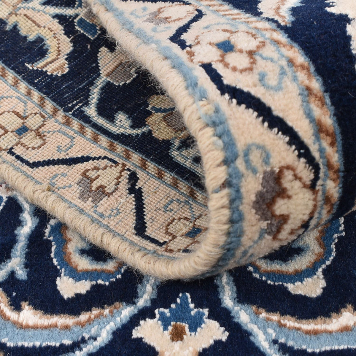 Loper Perzisch tapijt - Nain - Koninklijk - 185 x 56 cm - donkerblauw