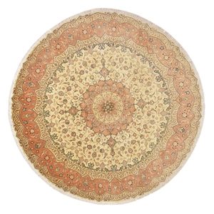 Perzisch tapijt - Tabriz - Premium rond  - 310 x 310 cm - beige
