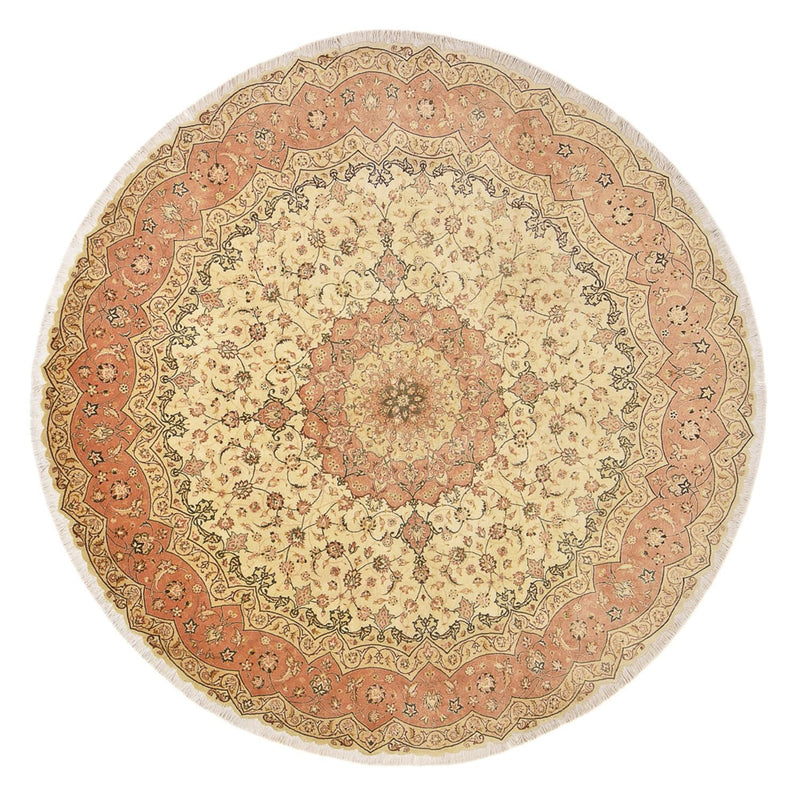 Perzisch tapijt - Tabriz - Premium rond  - 310 x 310 cm - beige