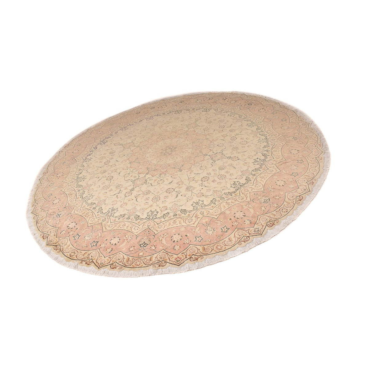 Perzisch tapijt - Tabriz - Premium rond  - 310 x 310 cm - beige