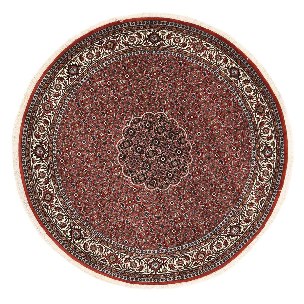 Perzisch tapijt - Bijar rond  - 150 x 150 cm - donkerrood