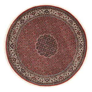 Perzisch tapijt - Bijar rond  - 150 x 150 cm - donkerrood