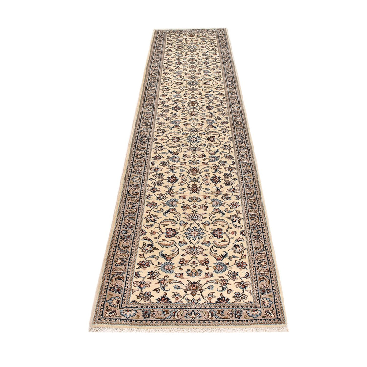 Loper Perzisch tapijt - Keshan - 370 x 80 cm - beige
