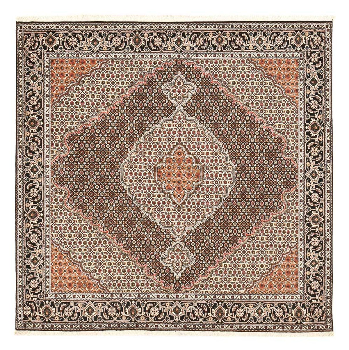 Perzisch tapijt - Tabriz - Royal vierkant  - 202 x 198 cm - bruin