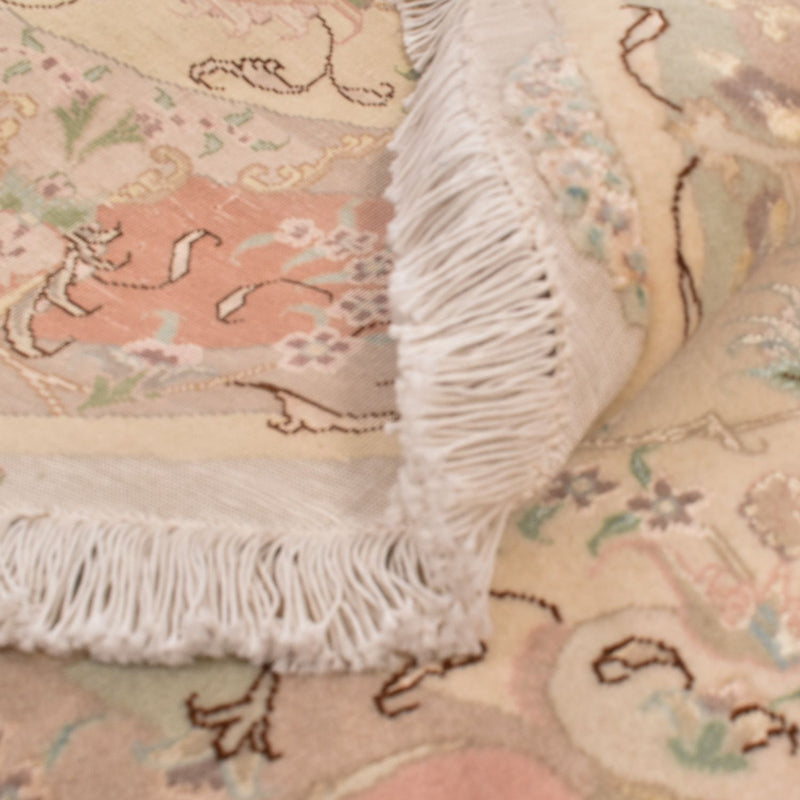 Perzisch tapijt - Tabriz - Royal rond  - 150 x 150 cm - beige