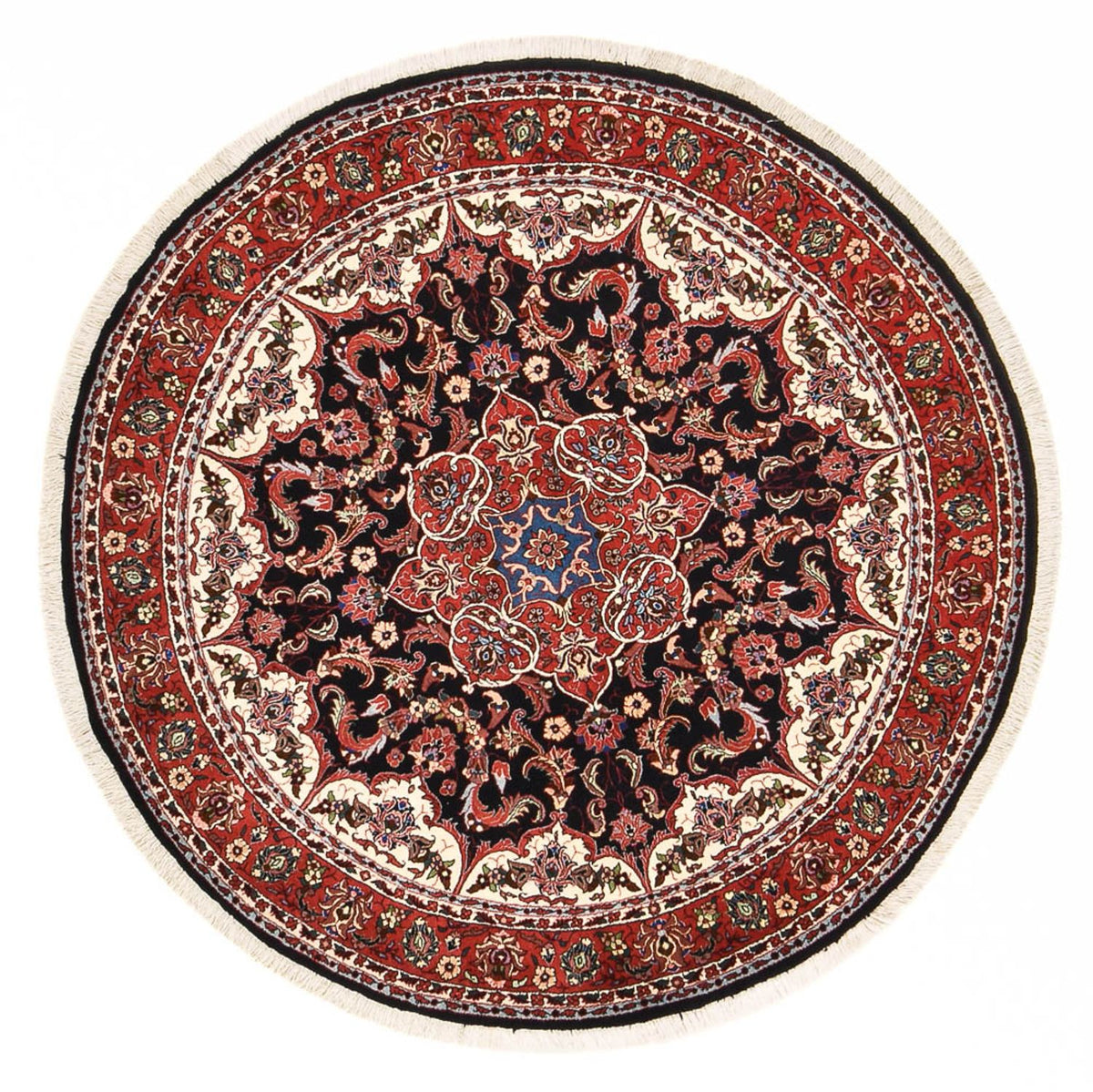 Perzisch tapijt - Bijar rond  - 155 x 155 cm - donkerrood