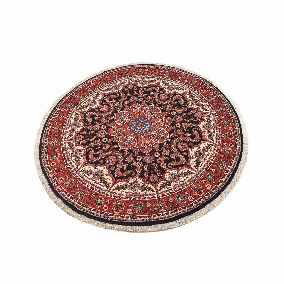 Perzisch tapijt - Bijar rond  - 155 x 155 cm - donkerrood