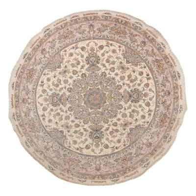 Perzisch tapijt - Tabriz - Royal rond  - 303 x 303 cm - beige