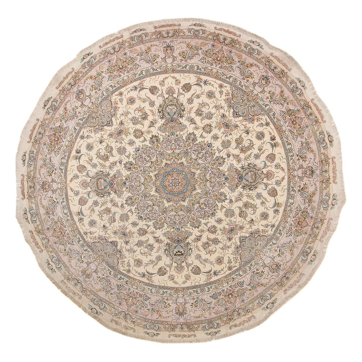 Perzisch tapijt - Tabriz - Royal rond  - 303 x 303 cm - beige