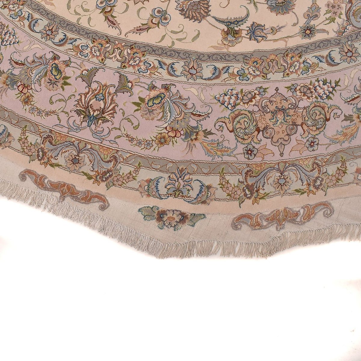 Perzisch tapijt - Tabriz - Royal rond  - 303 x 303 cm - beige