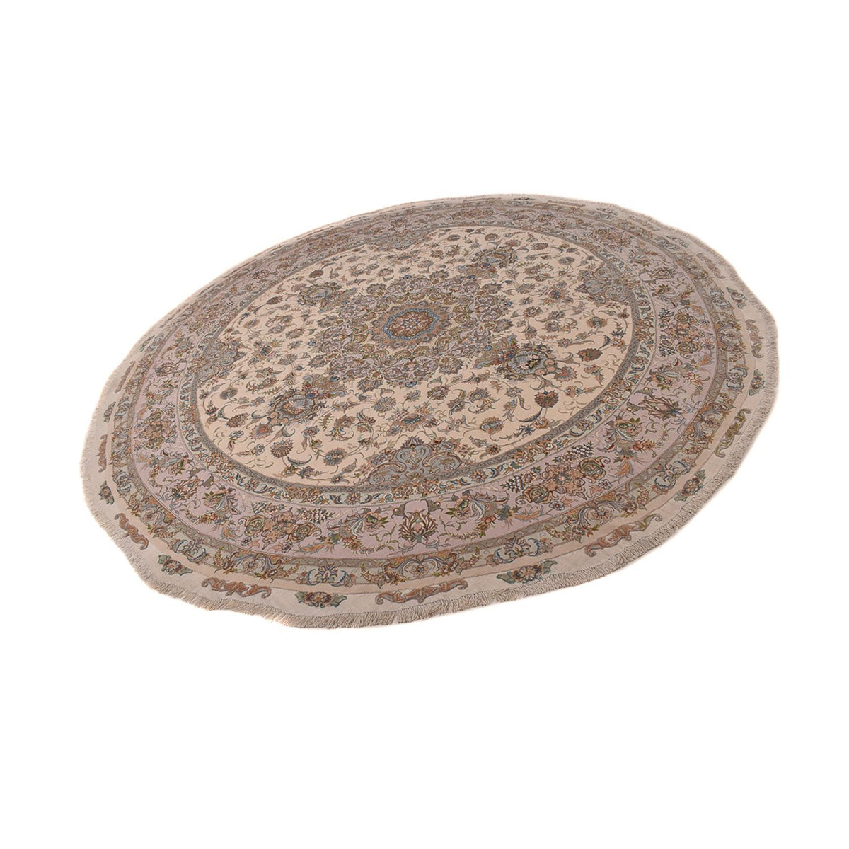 Perzisch tapijt - Tabriz - Royal rond  - 303 x 303 cm - beige