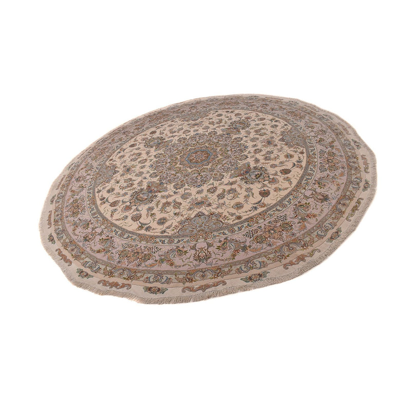 Perzisch tapijt - Tabriz - Royal rond  - 303 x 303 cm - beige