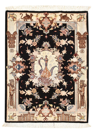 Perzisch tapijt - Tabriz - Royal - 90 x 60 cm - donkerblauw