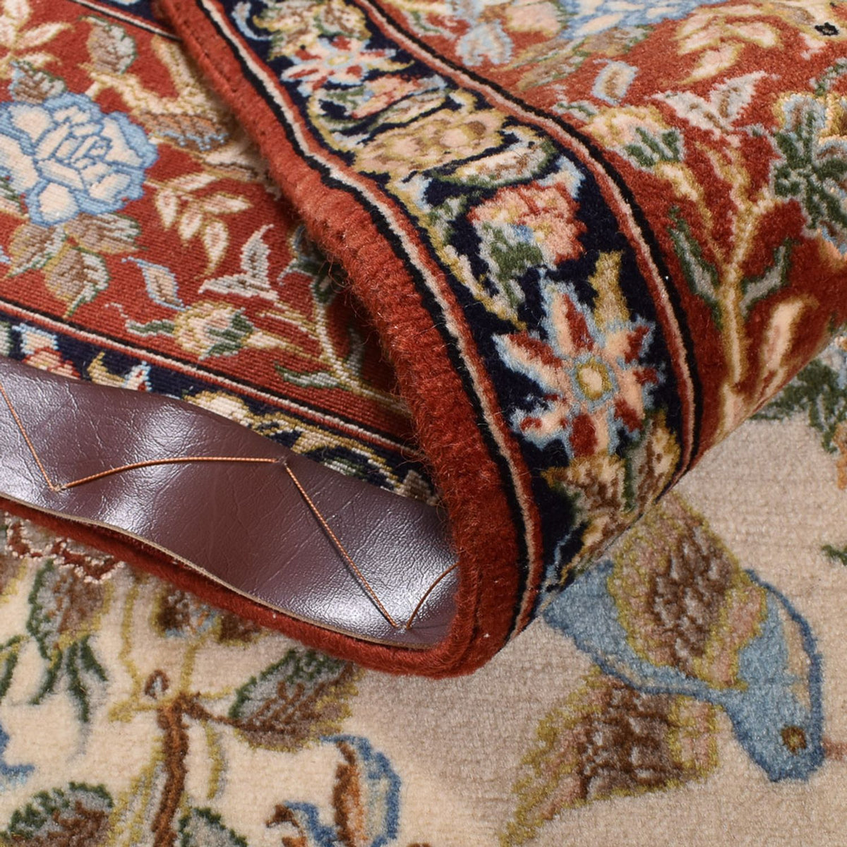 Perzisch tapijt - Ghom - Koninklijk - 201 x 129 cm - licht beige