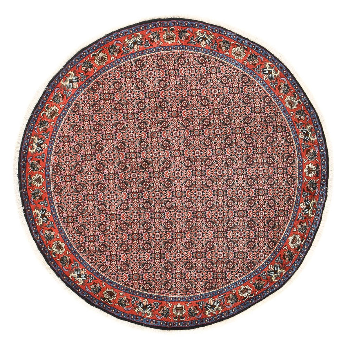 Perzisch tapijt - Bijar rond  - 153 x 153 cm - licht rood