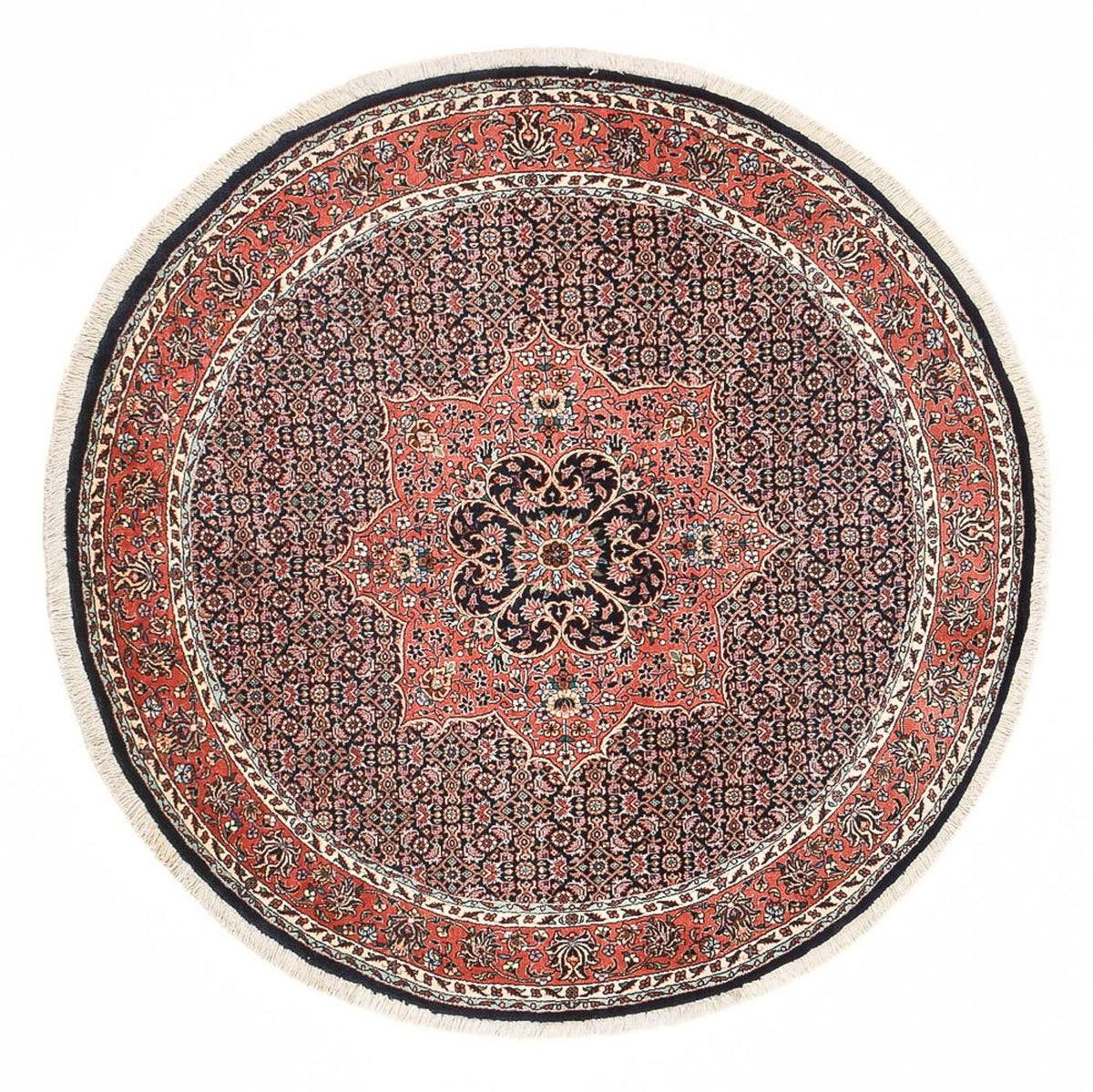 Perzisch tapijt - Bijar rond  - 155 x 155 cm - donkerrood
