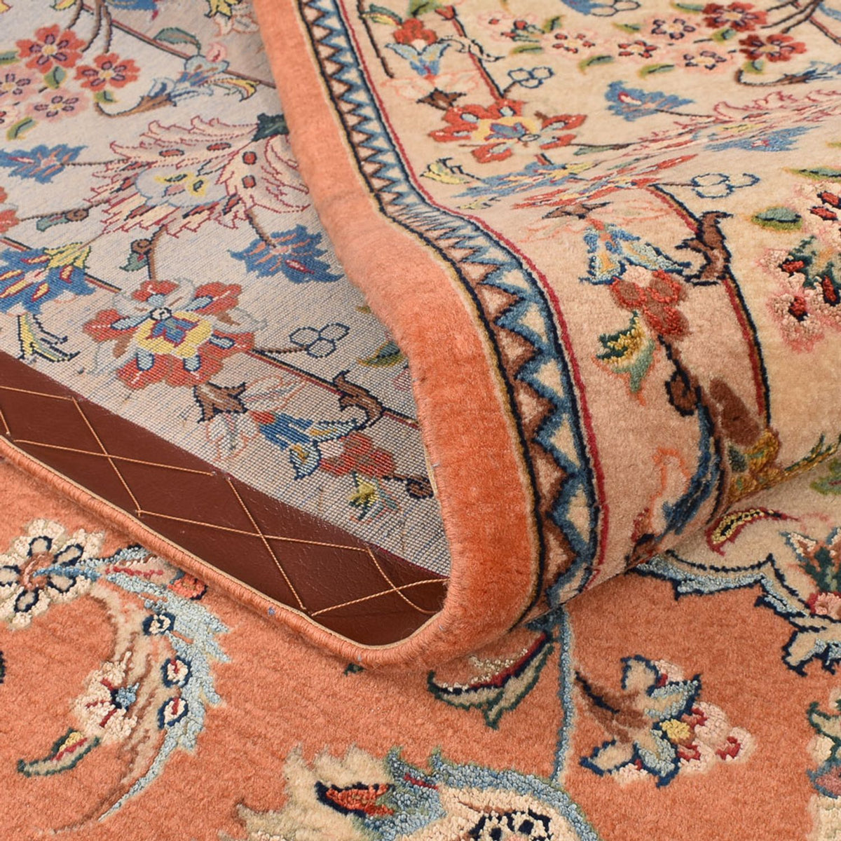 Perzisch tapijt - Ghom - Koninklijk - 255 x 201 cm - terracotta