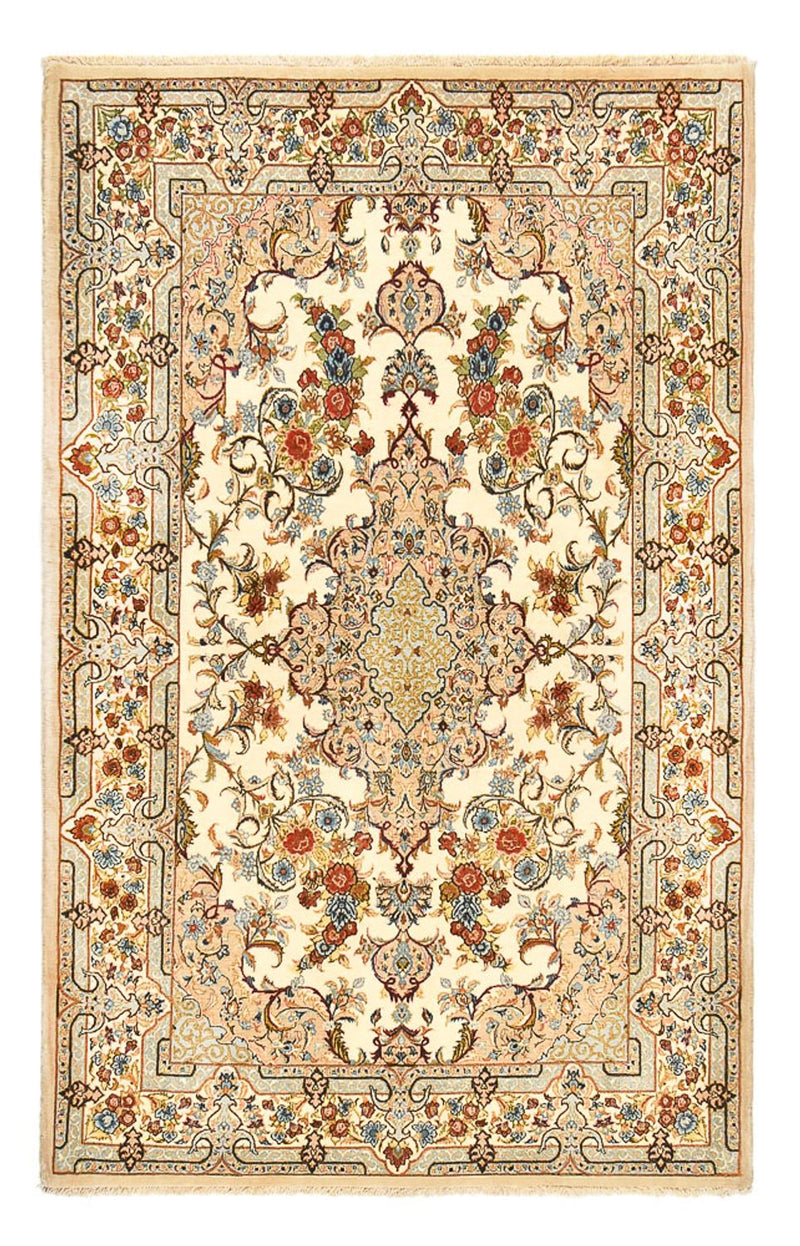 Perzisch tapijt - Ghom - Koninklijk - 211 x 130 cm - licht beige