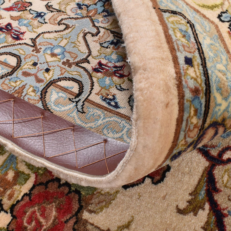 Perzisch tapijt - Ghom - Koninklijk - 211 x 130 cm - licht beige