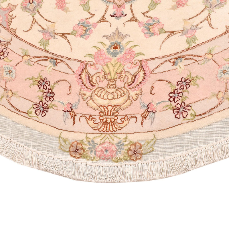 Perzisch tapijt - Tabriz - Royal rond  - 143 x 143 cm - zalm