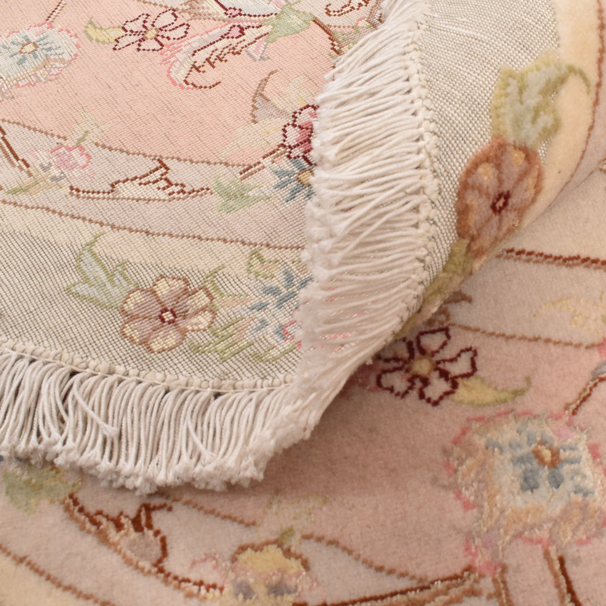 Perzisch tapijt - Tabriz - Royal rond  - 143 x 143 cm - zalm