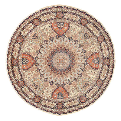 Perzisch tapijt - Tabriz - Royal rond  - 312 x 312 cm - beige