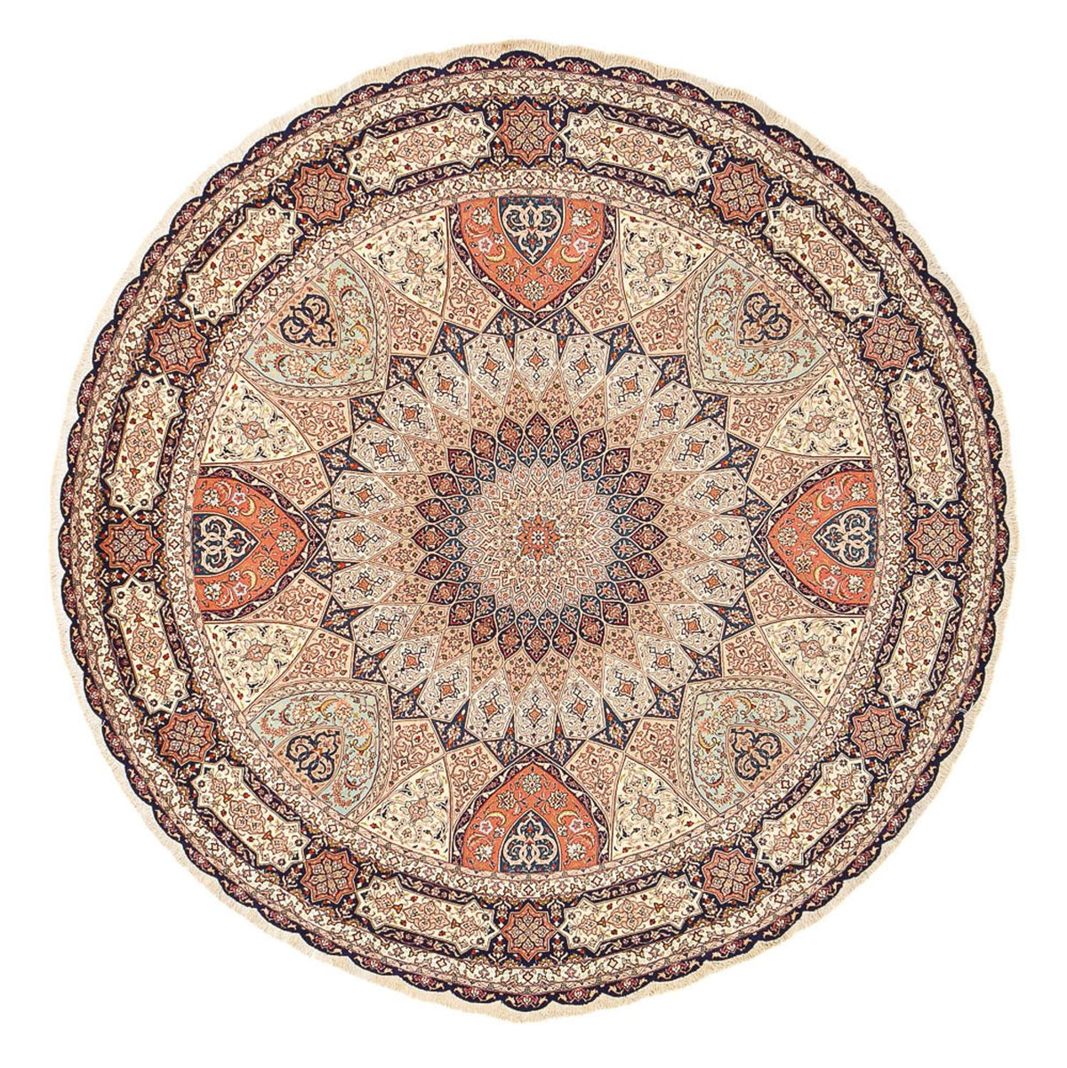 Perzisch tapijt - Tabriz - Royal rond  - 312 x 312 cm - beige