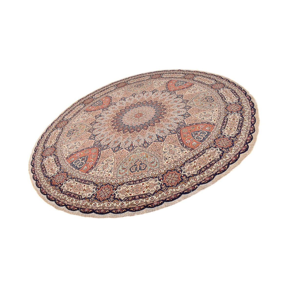 Perzisch tapijt - Tabriz - Royal rond  - 312 x 312 cm - beige