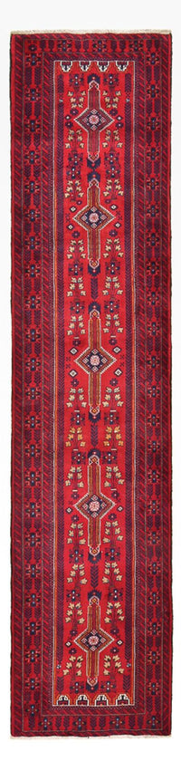 Loper Baluch tapijt - 416 x 100 cm - rood