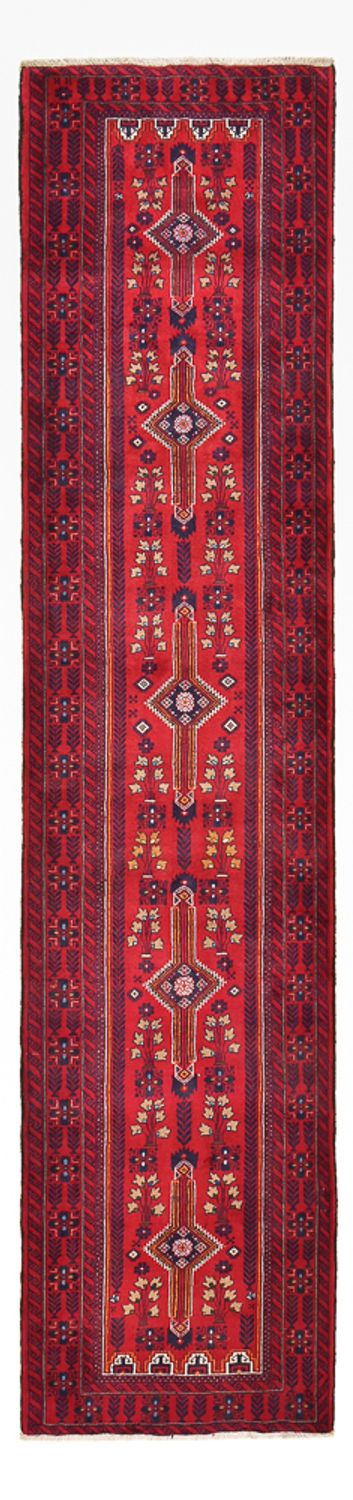 Loper Baluch tapijt - 416 x 100 cm - rood