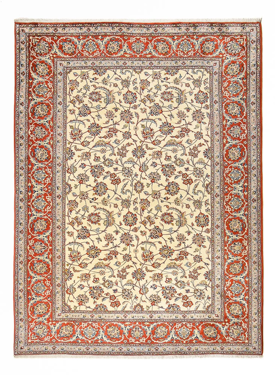 Perzisch tapijt - Isfahan - Premium - 367 x 253 cm - licht beige