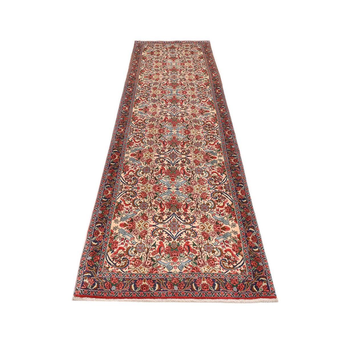 Loper Perzisch tapijt - Bijar - 404 x 96 cm - licht rood