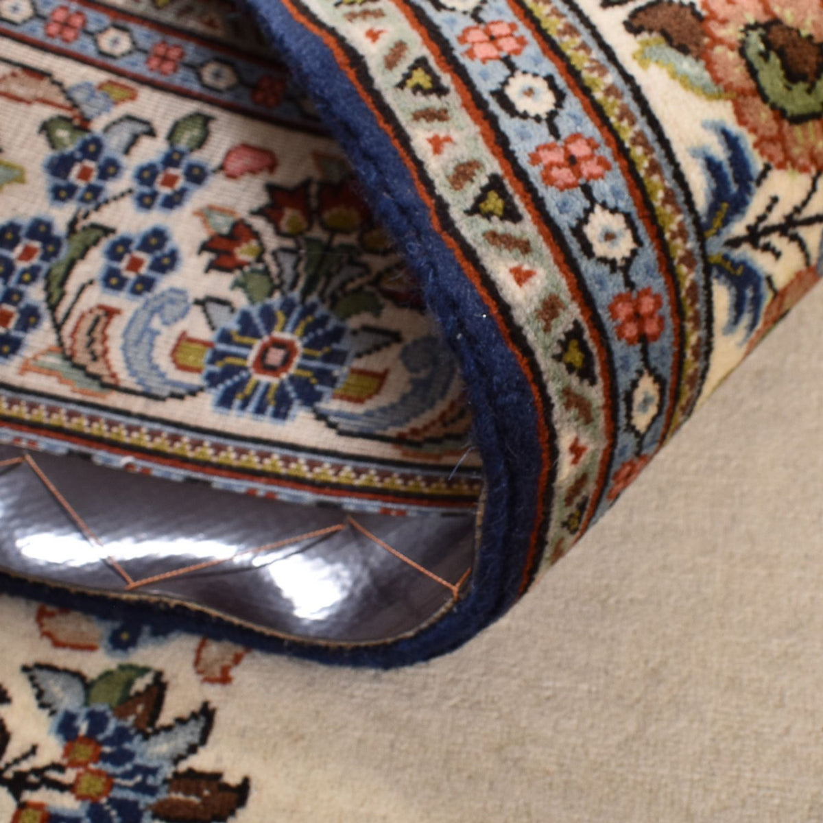 Perzisch tapijt - Ghom - Koninklijk - 188 x 130 cm - licht beige