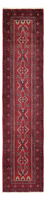 Loper Baluch tapijt - 414 x 97 cm - rood