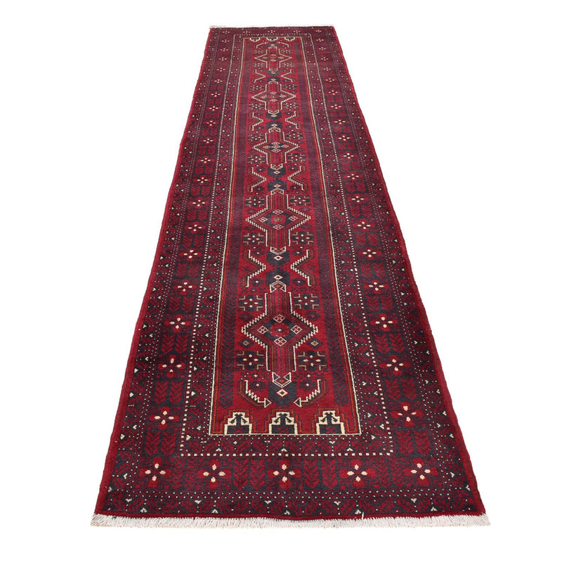 Loper Baluch tapijt - 414 x 97 cm - rood