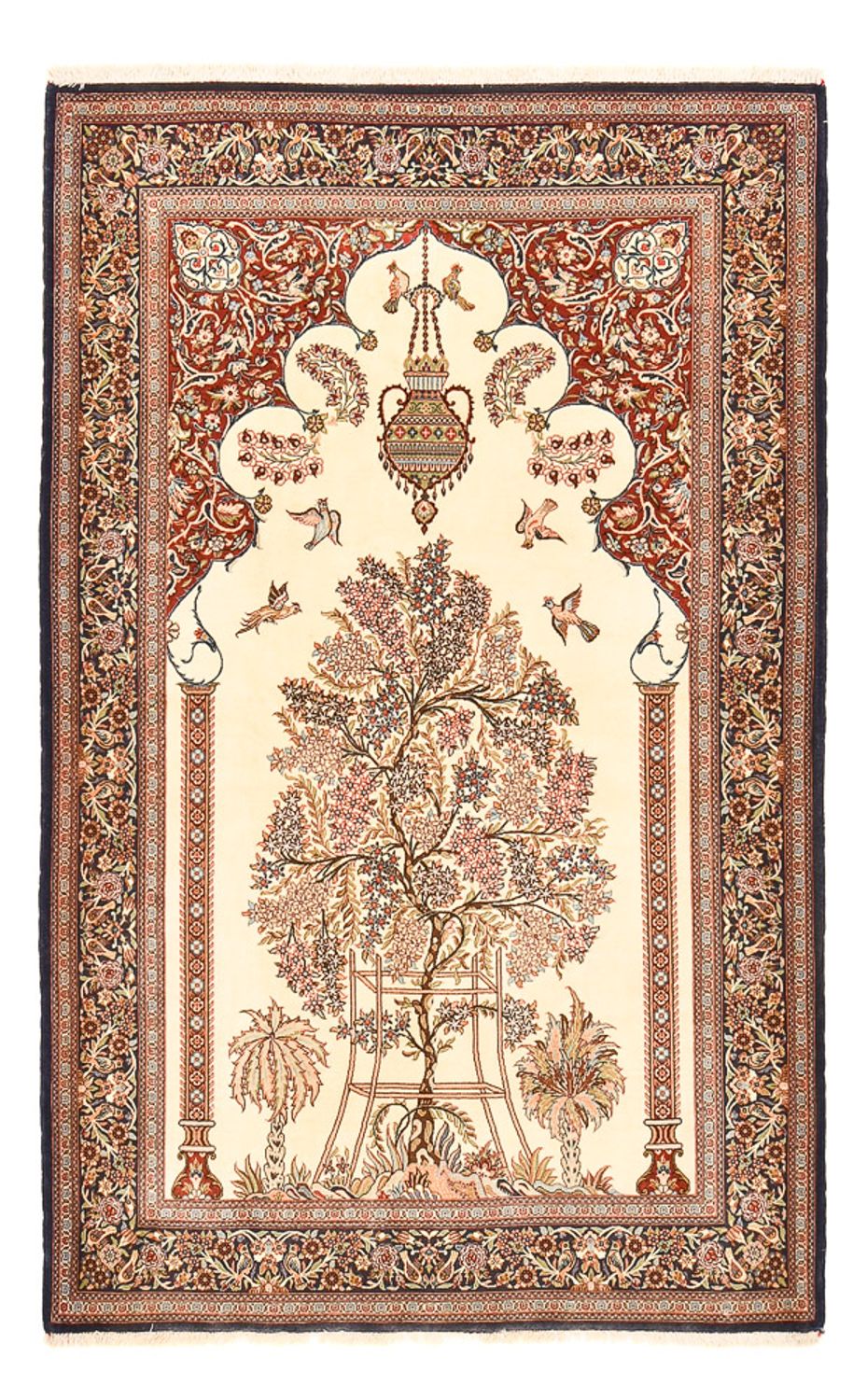 Perzisch tapijt - Ghom - Koninklijk - 204 x 132 cm - beige