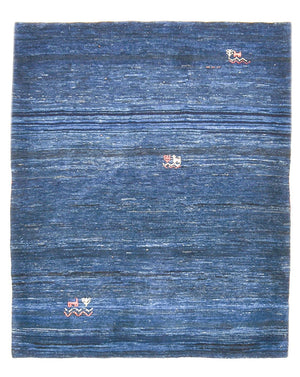 Gabbeh Tapijt - Loribaft Perzisch - 143 x 119 cm - donkerblauw