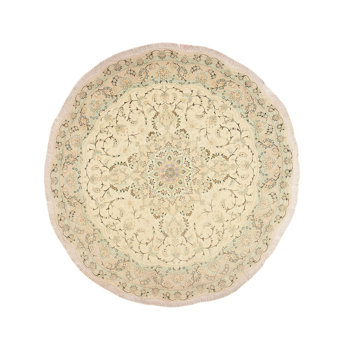 Perzisch tapijt - Tabriz - Premium rond  - 200 x 200 cm - zand