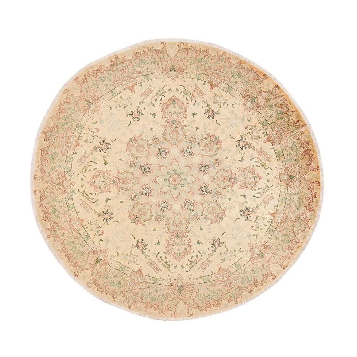 Perzisch tapijt - Tabriz - Royal rond  - 200 x 200 cm - beige