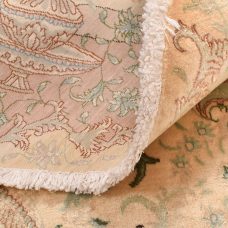 Perzisch tapijt - Tabriz - Royal rond  - 200 x 200 cm - beige